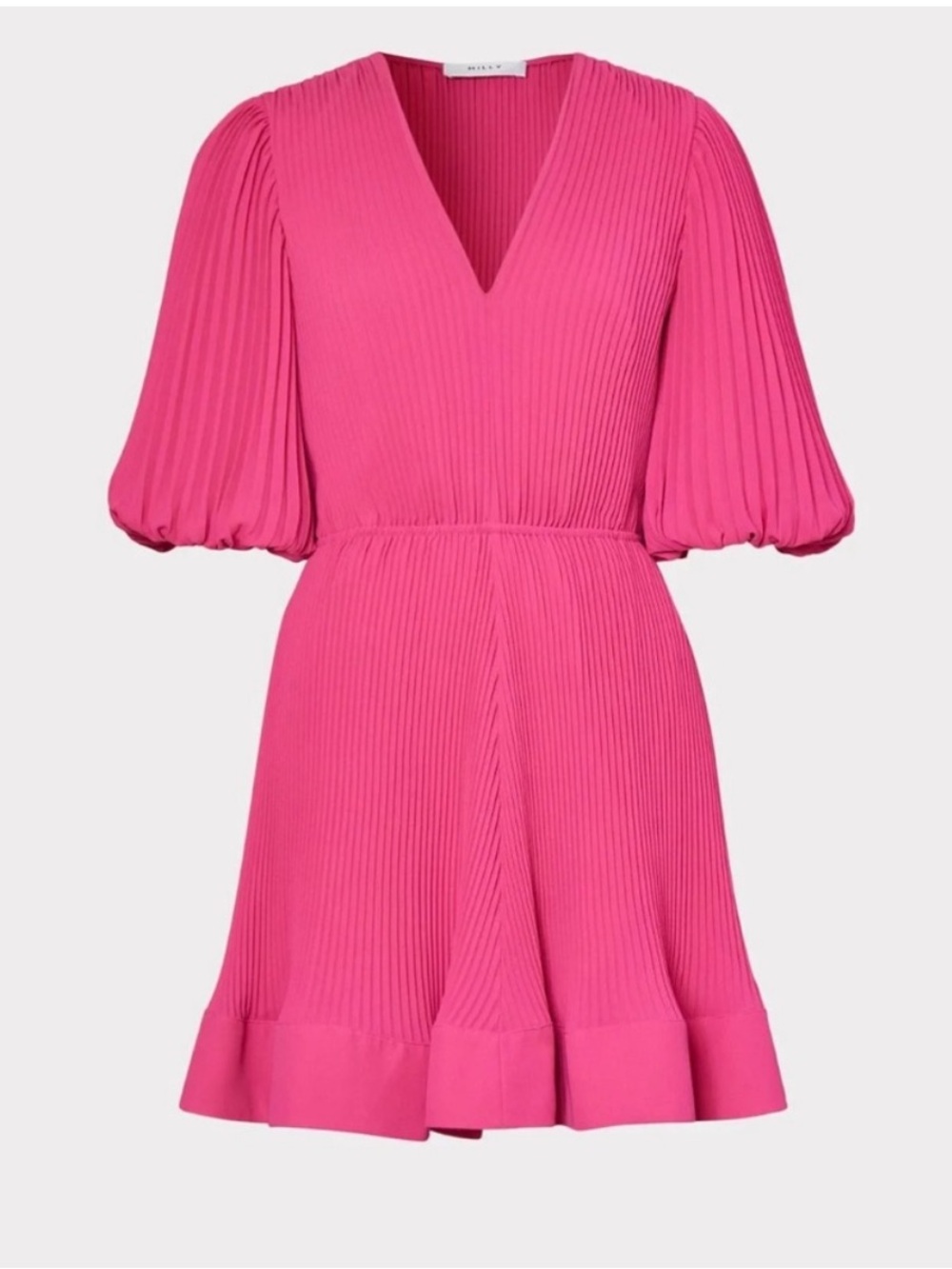Milly Elle Puff Sleeve Pleated Dress